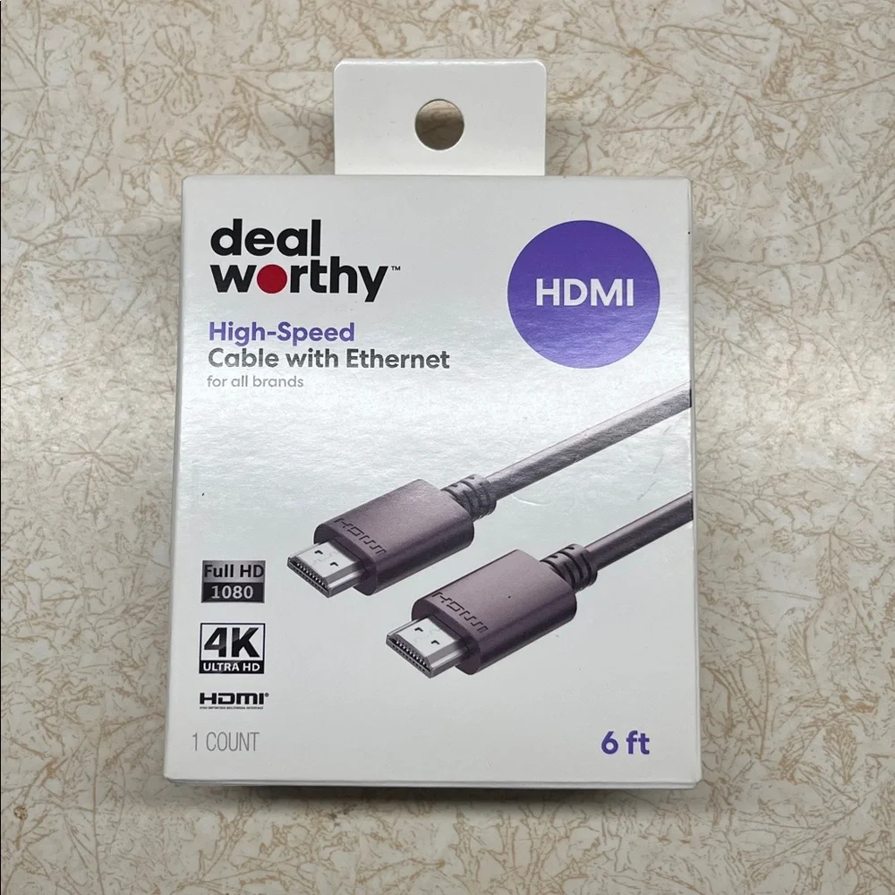 Deal Worthy High-Speed HDMI Cable with Ethernet 6 ft